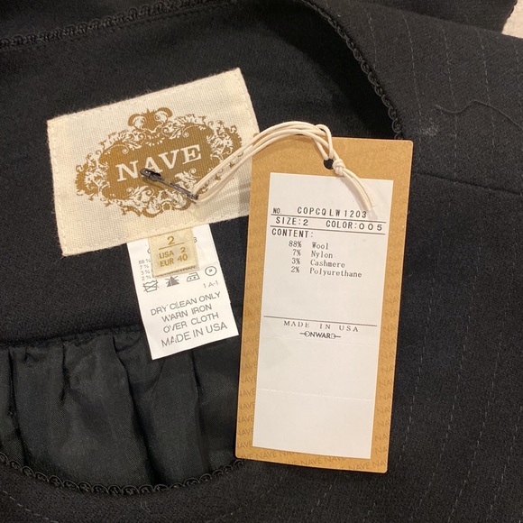 NWT.  Nave Black Flowy Wool & Cashmere Blend Dress - Picture 13 of 15